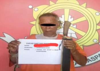 Pelaku SM yang membacok adiknya. (Foto Ist)