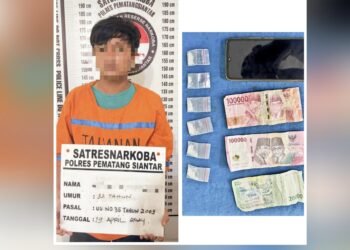Tersangka YSL beserta barang bukti