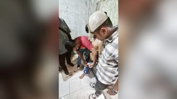 MA alias D saat diperiksa di TKP