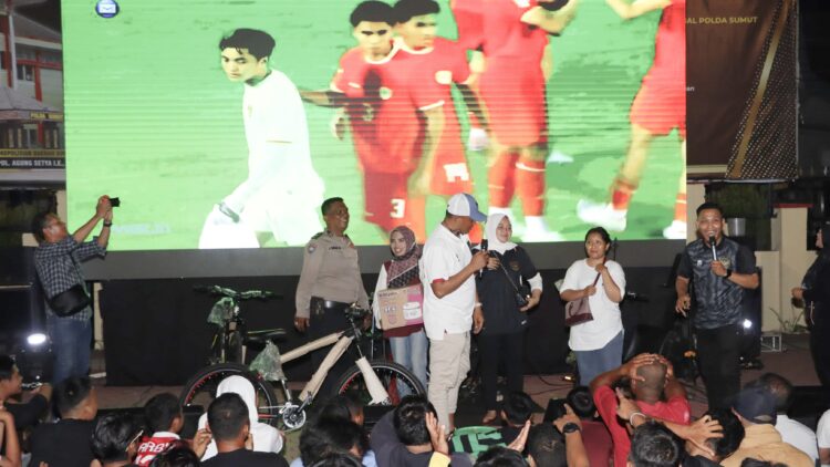 Polres Tanjung Balai Fasilitasi Warga Nobar Laga Semifinal AFC U-23