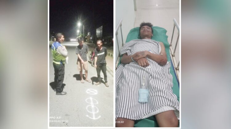 Personil Unit Gakkum Saat olah TKP dan Aditya Syahputra kondisi luka luka