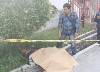 Jasad korban Anton Saragih saat masih di TKP