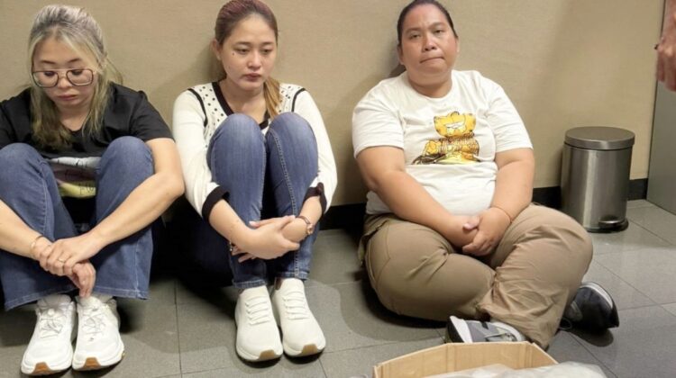 Tiga wanita asal Bogor yang diamankan petugas Avsec Bandara Kualanamu karena menyeludupkan sabu 19 kg. (Foto Ist)