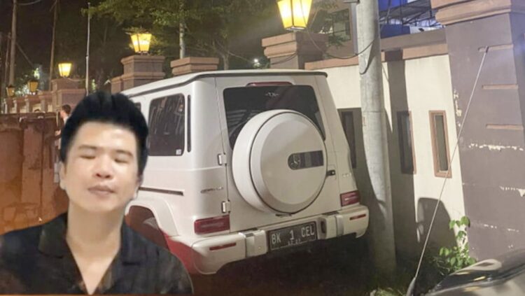 Mobil Mercedes-Benz G63 AMG BK 1 CEL dan pengemudi mobil yang diamankan polisi. (Foto Ist)