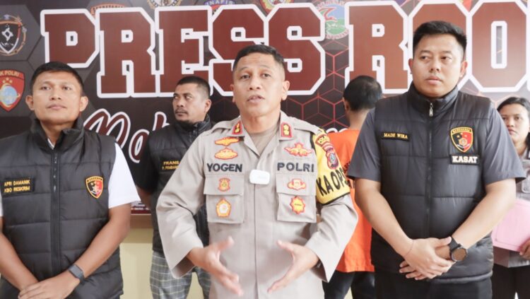 Kapolres Siantar AKBP Yogen Heroes Baruno S.H., S.I.K pimpin konferensi Pers keberhasilan pengungkapan Kasus tindak pidana pencabulan dibawah umur