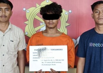 Pelaku tindakan cabul anak dibawah umur yang ditangkap Polres Dairi. (Foto Ist)