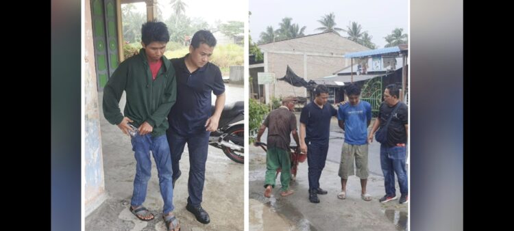 Kedua penadah HP Curian saat ditangkap Kanit Reskrim Polsek Siantar Selatan IPDA Chandra Ritonga, SH, MH dan anggota
