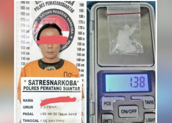 Tersangka H dan barang bukti 