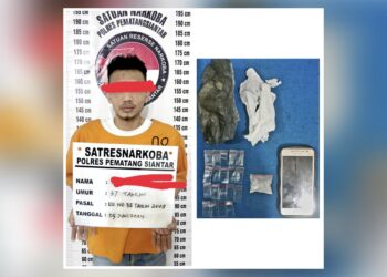 Tersangka NS dan barang bukti