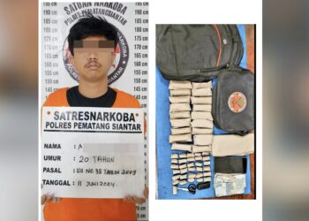 Pengedar ganja, MRH dan barang bukti sudah diamankan Sat ResNarkoba Polres Siantar