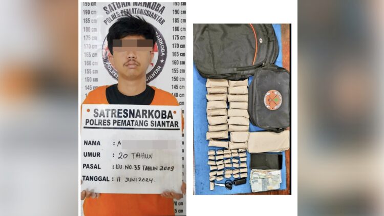 Pengedar ganja, MRH dan barang bukti sudah diamankan Sat ResNarkoba Polres Siantar
