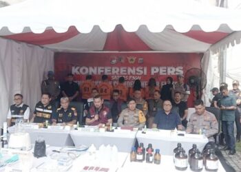 Paparan home industri ekstasi yang beroperasi di Jln.Kapten Jumhana, Medan Area. (Foto Ist)