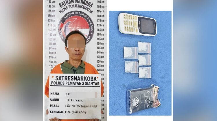 Tersangka Wah alias W dan barang bukti