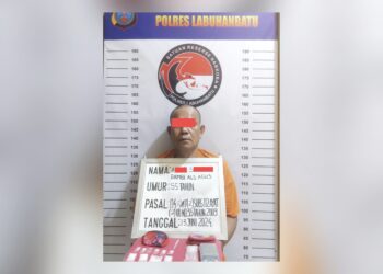 Pelaku pengedar sabu ASR Alias Agus yang ditangkap polisi. (Foto Ist)