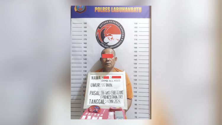 Pelaku pengedar sabu ASR Alias Agus yang ditangkap polisi. (Foto Ist)