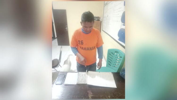 tersangka JG alias Jekson dan barang bukti