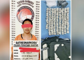 Tersangka MRF dan barang bukti