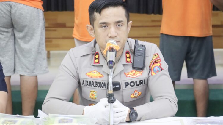 Kapolres Tebing Tinggi AKBP Andreas Tampubolon SIK pimpin press release keberhasilan pengungkapan 3 Kilogram (Kg) Narkotika jenis sabu