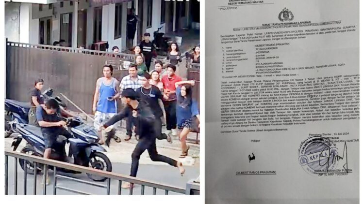 Aksi keributan di Kos kosan Debora 2 yang terekam CCTV dan Surat Tanda Penerima Laporan (STPL) korban