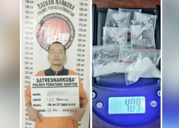 Tersangka AP dan barang bukti