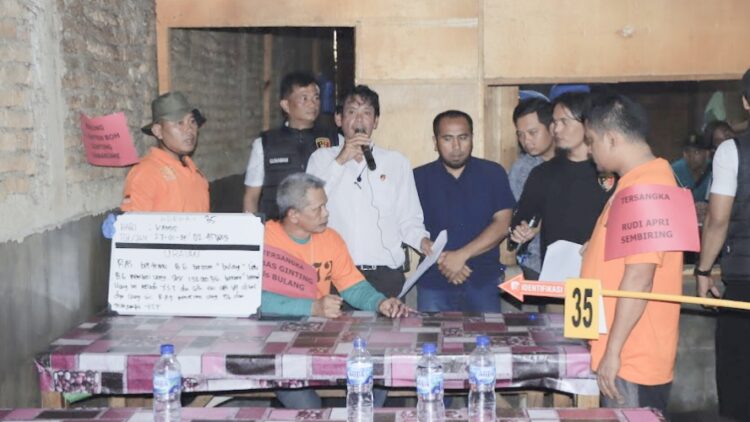 Rekonstruksi kebakaran Rumah Sempurna Pasaribu, Polda Sumut Hadirkan Tiga Tersangka