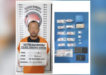 Tersangka AP dan barang bukti