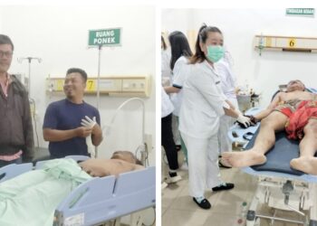 kedua terduga pelaku, Ryandi Purba dan Jihadan Pohan dalam perawatan medis