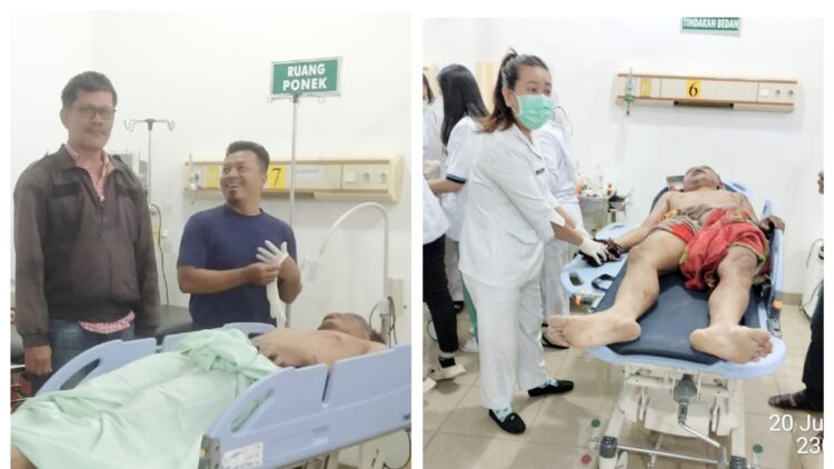 kedua terduga pelaku, Ryandi Purba dan Jihadan Pohan dalam perawatan medis