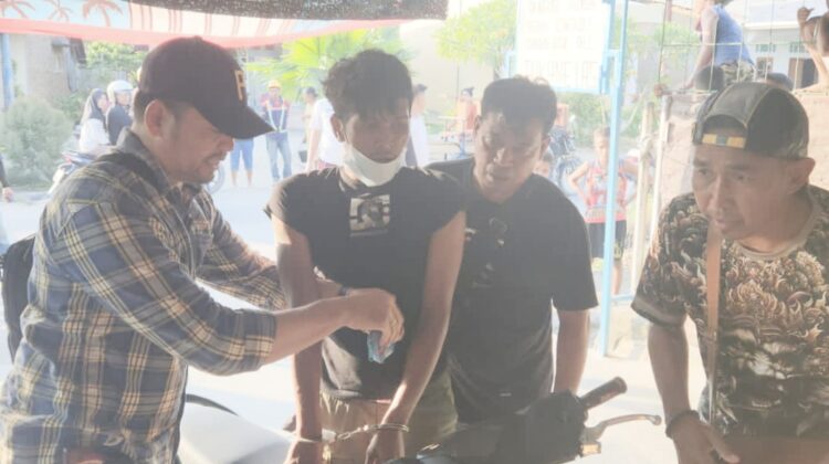 Tersangka Irwanda Eka Putra saat ditangkap