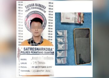 Tersangka ASS dan barang bukti