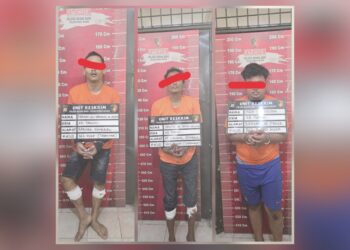 Komplotan curanmor yang diringkus Polsek Medan Baru. (Foto Ist)