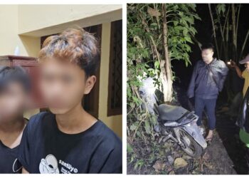 kedua pelaku curanmor dan barang bukti
