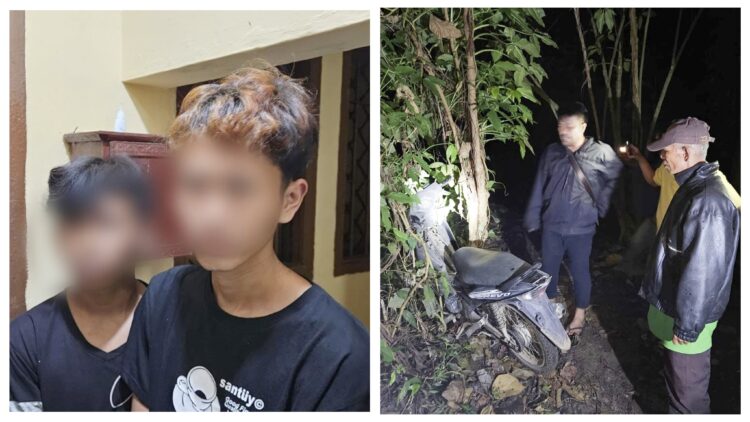 kedua pelaku curanmor dan barang bukti