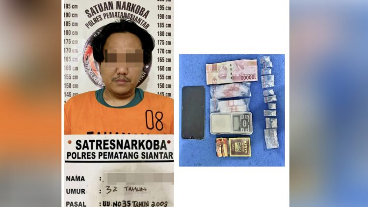 Tersangka SKS dan barang bukti