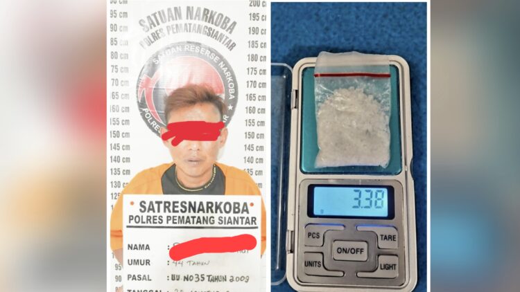 Tersangka RS dan barang bukti sabu