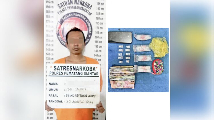 Tersangka JHT alias Goltus dan barang bukti