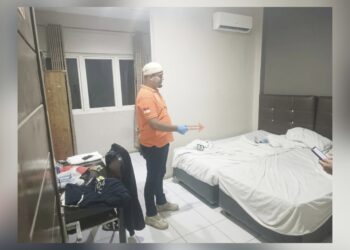 Tim Inafis Polres Simalungun cek TKP di Hotel MCA (TKP)