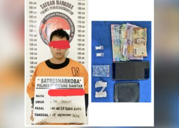 Tersangka J alias Wawe dan barang bukti
