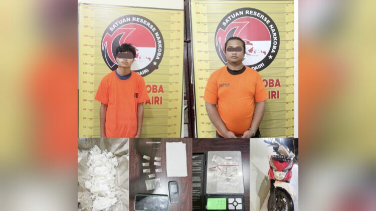Pelaku MA dan BPM alias Bimbi beserta barang bukti