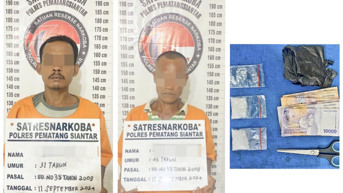 Kedua pengedar sabu, SS dan NS serta barang bukti