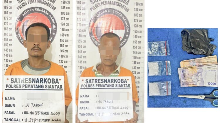 Kedua pengedar sabu, SS dan NS serta barang bukti