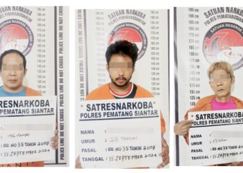 Ketiga tersangka narkoba