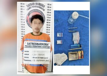Tersangka JS dan barang bukti