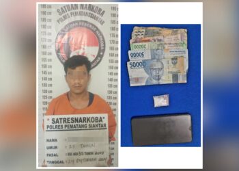 Tersangka DS dan barang bukti