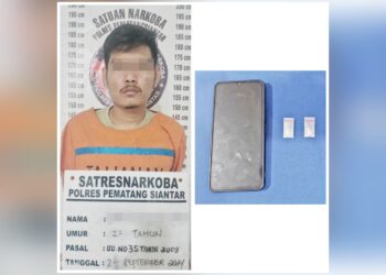 Tersangka DM dan barang bukti
