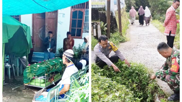 Jenajah korban dirumah duka dan Personil piket Polseķ Siantar Martoba saat olah TKP