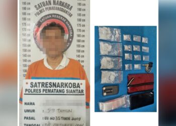 Bandar narkoba DU dan barang bukti sudah diamankan Sat Resnarkoba Polres Siantar