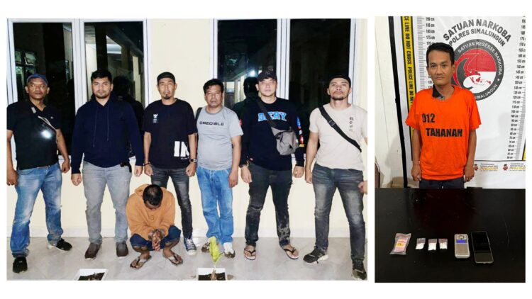Kedua pengedar sabu, Hairul Anwar Nasution dan Petrus beserta barang bukti