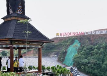 Presiden Joko Widodo meresmikan Bendungan Lau Simeme, Lausimeme, Bendungan, Deli Serdang. (Foto Ist)