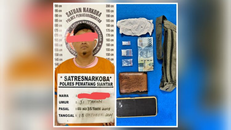 Tersangka HB dan barang bukti